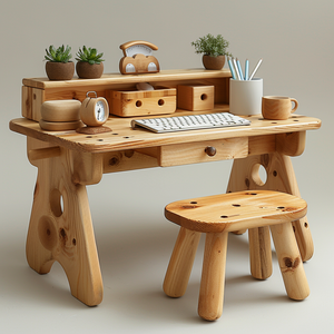 PETIT BATEAU Toddler & Kids Wooden Desk Sets HG003
