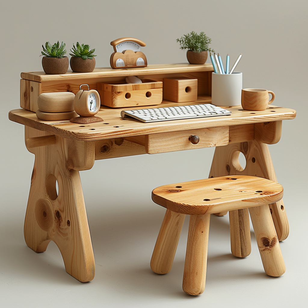 PETIT BATEAU Toddler & Kids Wooden Desk Sets HG003