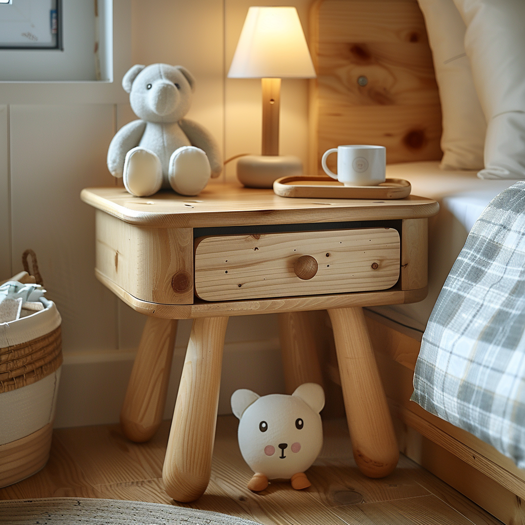 PETIT BATEAU Toddler & Kids Wooden Nightstand HF002