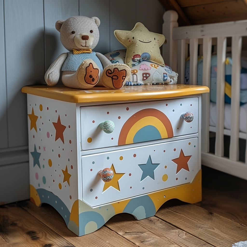 PETIT BATEAU Toddler & Kids Wooden Nightstand HF0014